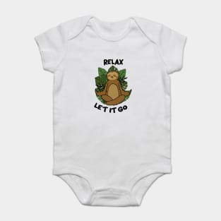 Relax let it Go, Sloth Meditating Yoga Baby Bodysuit
